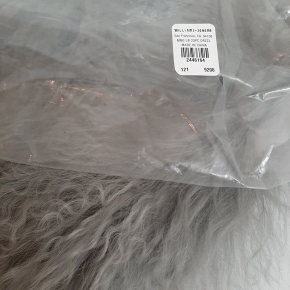 Williams Sonoma Genuine Mongolian 20" Pillow Cover Gray - Picture 9 of 11